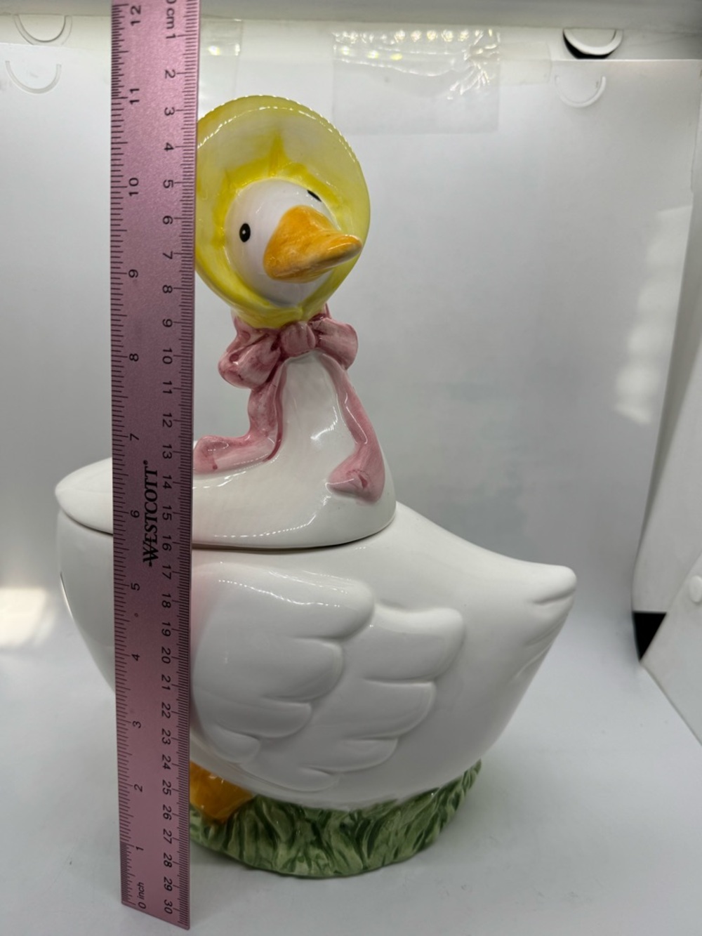 Vintage Mother Goose Duck Cookie Jar Canister Granny Cottage Core 80’s Kitchen - Picture 9 of 11